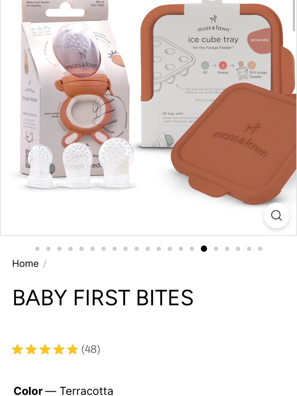 Terracotta Baby Forage Feeder & Ice Cube Tray Set